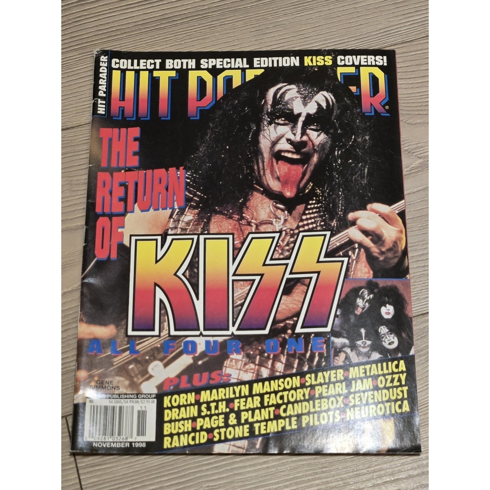 Hit Parader Magazine November 1998 Complete KISS /w Poster Gene Simmons